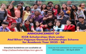 ICCR Scholarships slots under the Atal Bihari Vajpayee General Scholarship Scheme for the academic year 2025-26